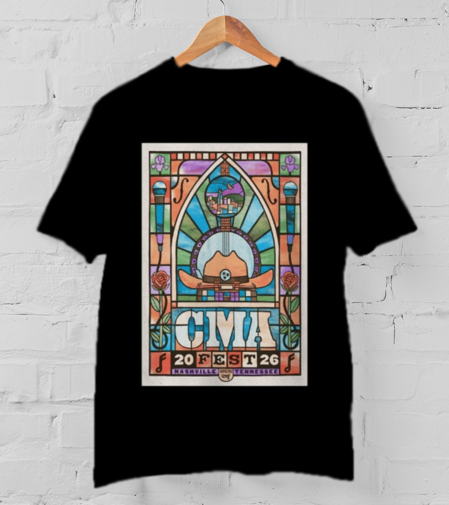 CMA Fest 2026 Nashville Tennessee Stained Glass T-Shirt