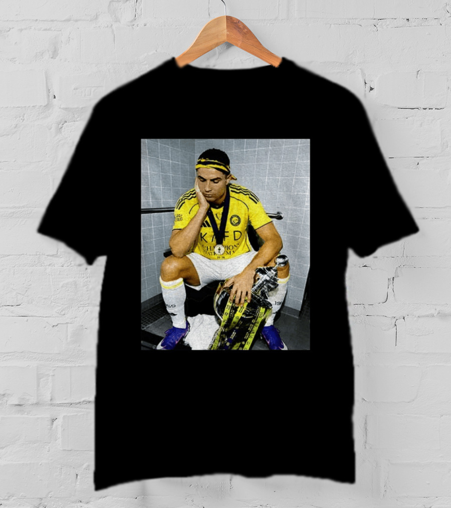 Cristiano Ronaldo Al Nassr FC Saudi Pro League Champion KAFD Yellow Jersey T-Shirt