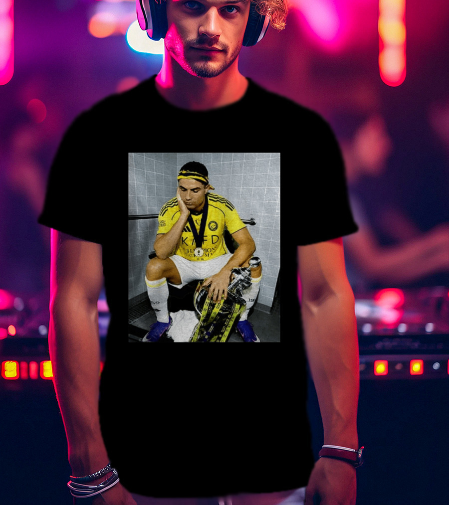 Cristiano Ronaldo Al Nassr FC Saudi Pro League Champion KAFD Yellow Jersey T-Shirt