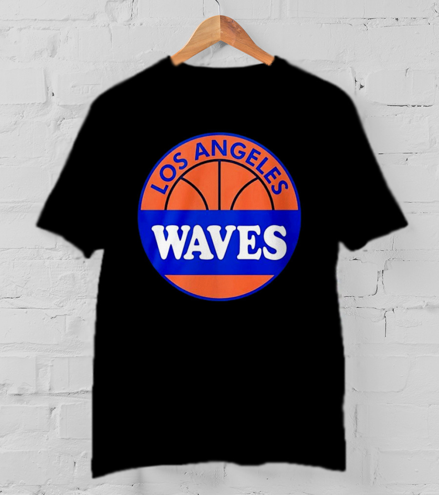 Los Angeles Waves Basketball Theme Circle T-Shirt