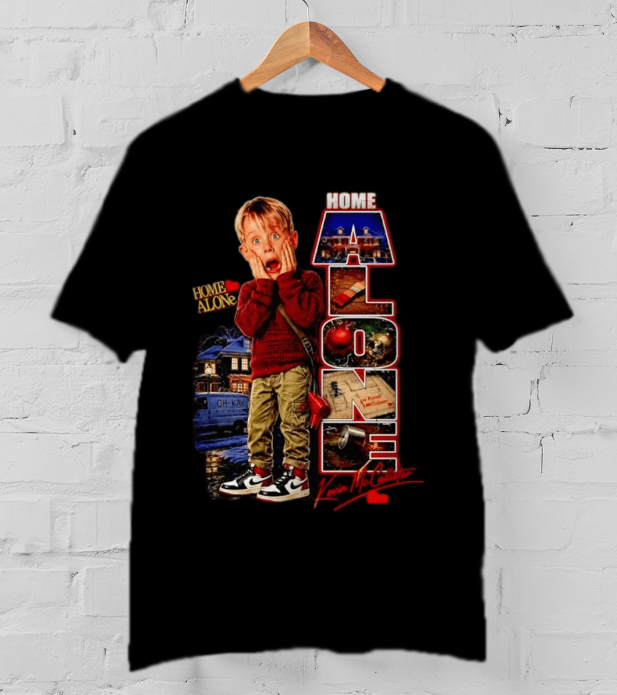 Home Alone Kevin McCallister Scream Christmas Movie Collage T-Shirt