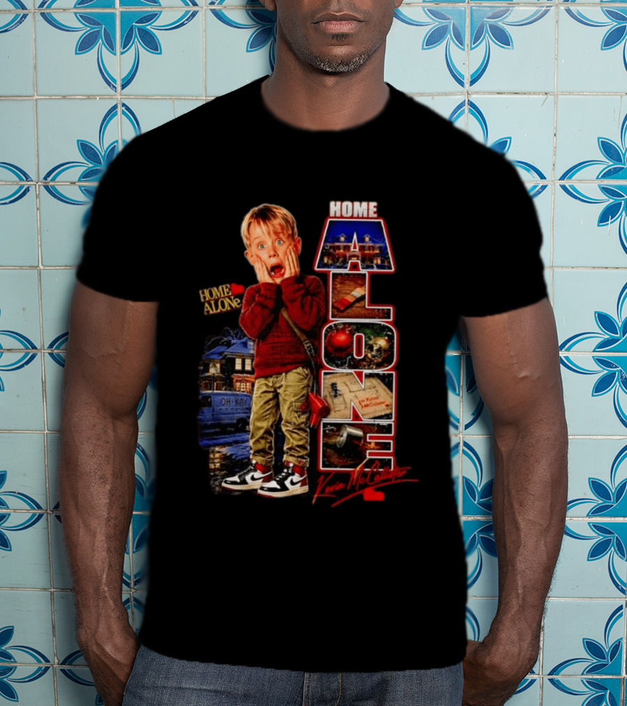 Home Alone Kevin McCallister Scream Christmas Movie Collage T-Shirt