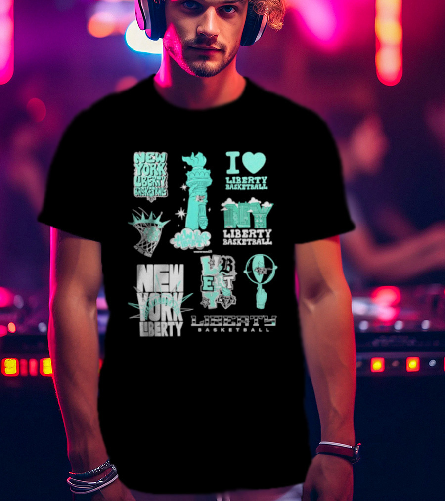 New York Liberty I Love Liberty Basketball Statue Of Liberty T-Shirt