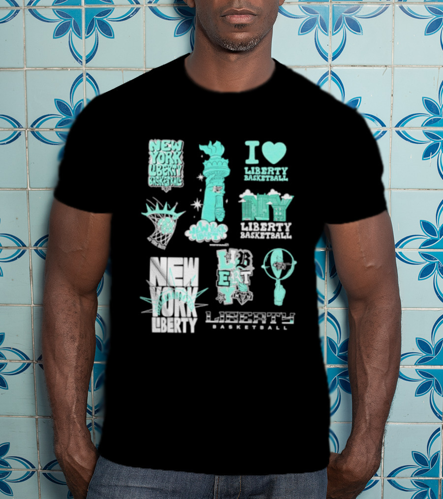 New York Liberty I Love Liberty Basketball Statue Of Liberty T-Shirt
