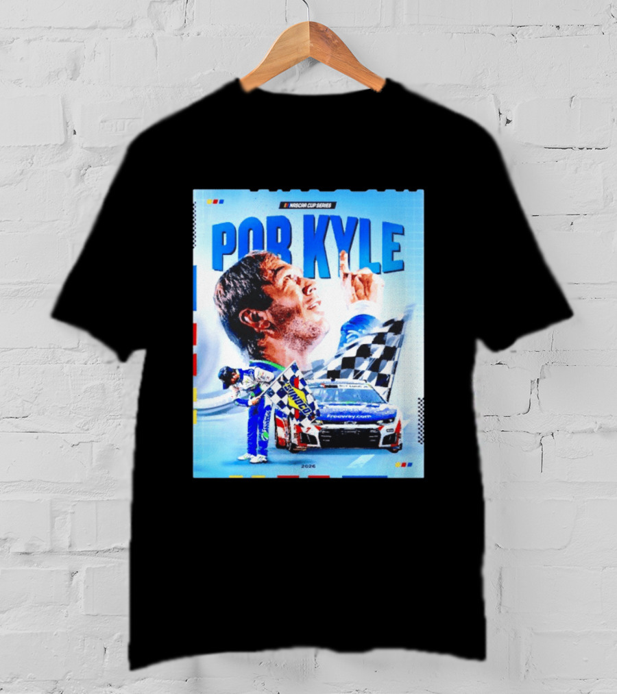 Nascar Cup Series Por Kyle 2026 Racing Celebration With Checkered Flag And Race Car T-Shirt