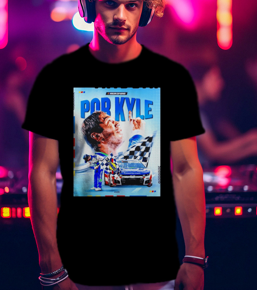 Nascar Cup Series Por Kyle 2026 Racing Celebration With Checkered Flag And Race Car T-Shirt