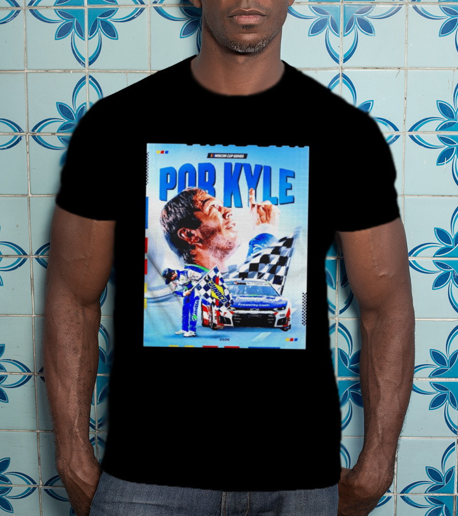 Nascar Cup Series Por Kyle 2026 Racing Celebration With Checkered Flag And Race Car T-Shirt
