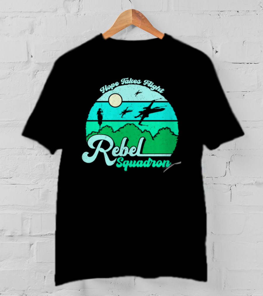 Rebel Squadron Hope Takes Flight Sunset Landscape T-Shirt