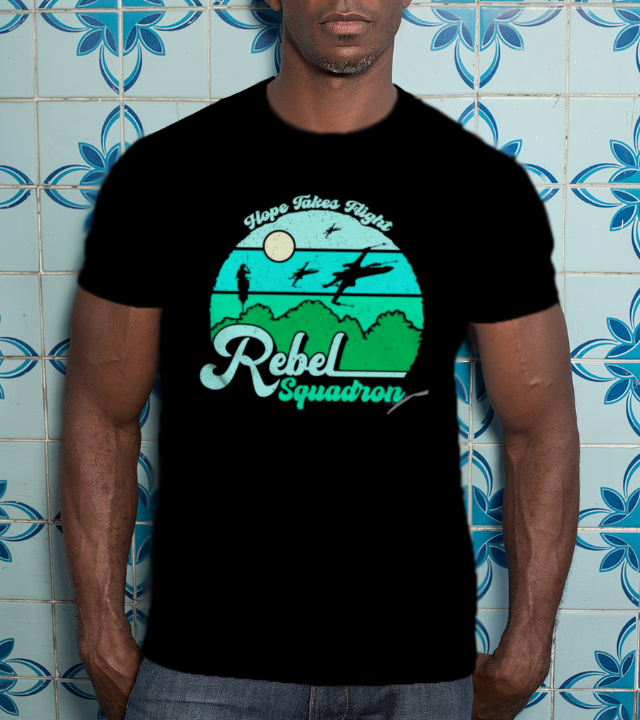 Rebel Squadron Hope Takes Flight Sunset Landscape T-Shirt