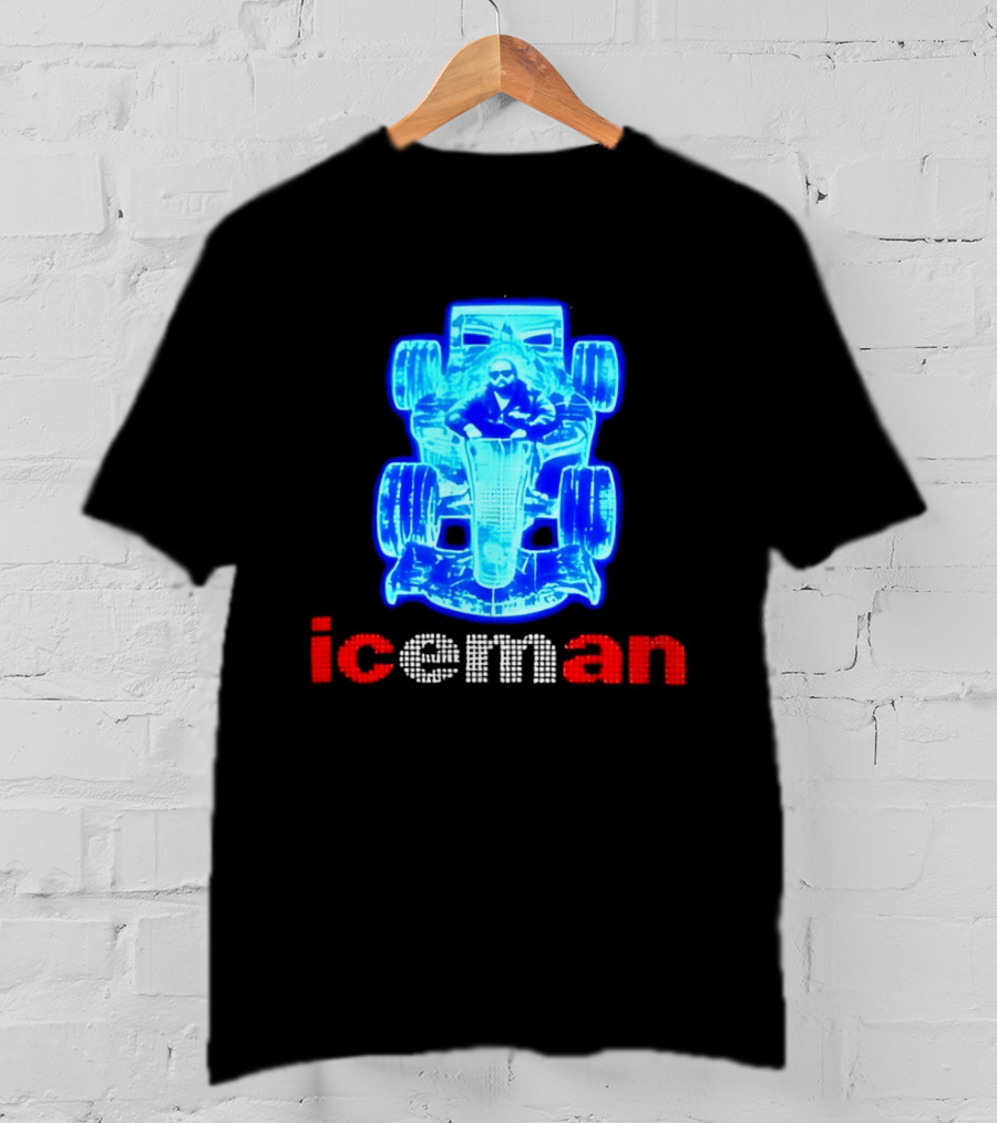 Iceman Kimi Räikkönen F1 Driver Holographic Car Racing Blue Red T-Shirt