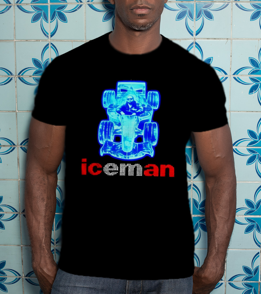 Iceman Kimi Räikkönen F1 Driver Holographic Car Racing Blue Red T-Shirt