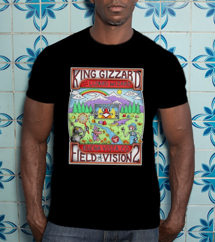 King Gizzard And The Lizard Wizard Field Of Vision 2 Buena Vista CO August 14 16 2026 T-Shirt