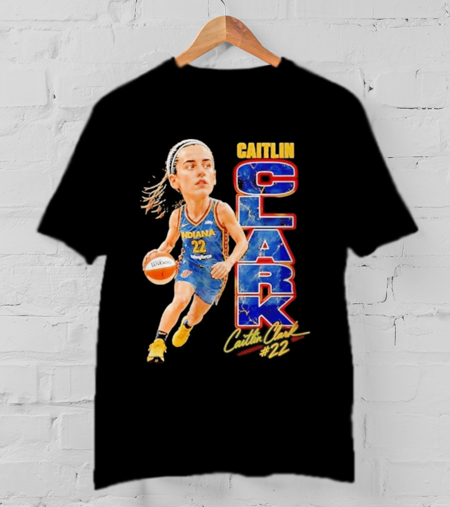 WNBA Indiana Fever Caitlin Clark 22 Basketball Caricature T-Shirt