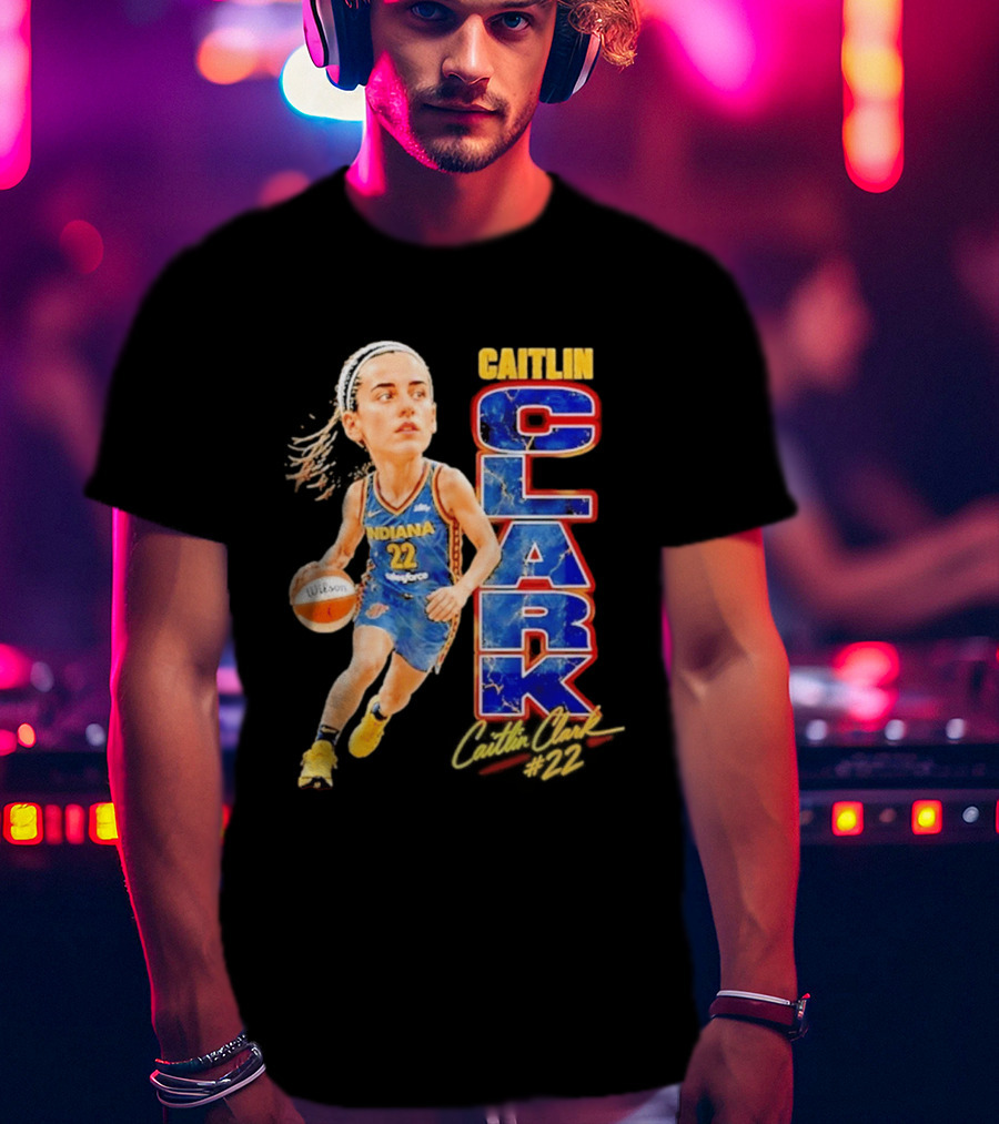 WNBA Indiana Fever Caitlin Clark 22 Basketball Caricature T-Shirt