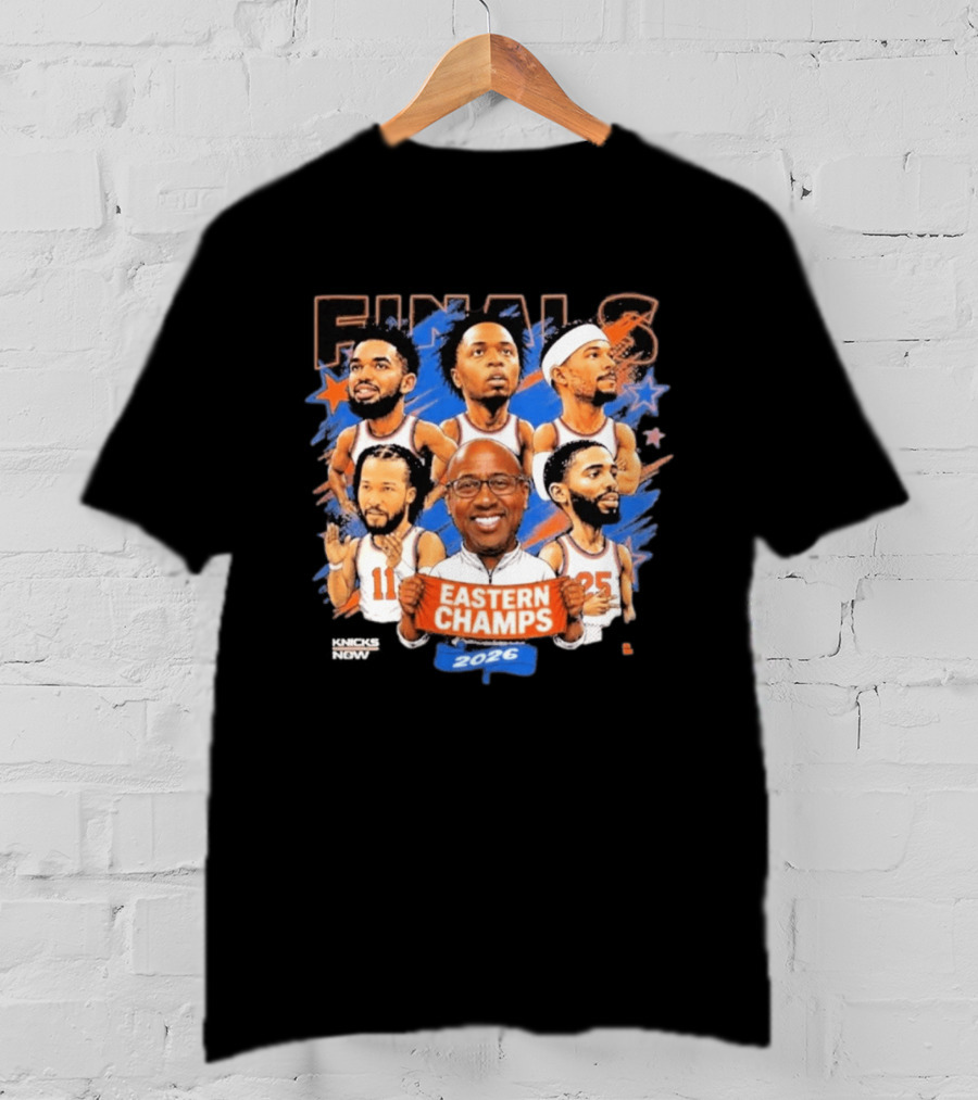 NBA Finals 2026 Eastern Champs Knicks Players And Coach Banner T-Shirt