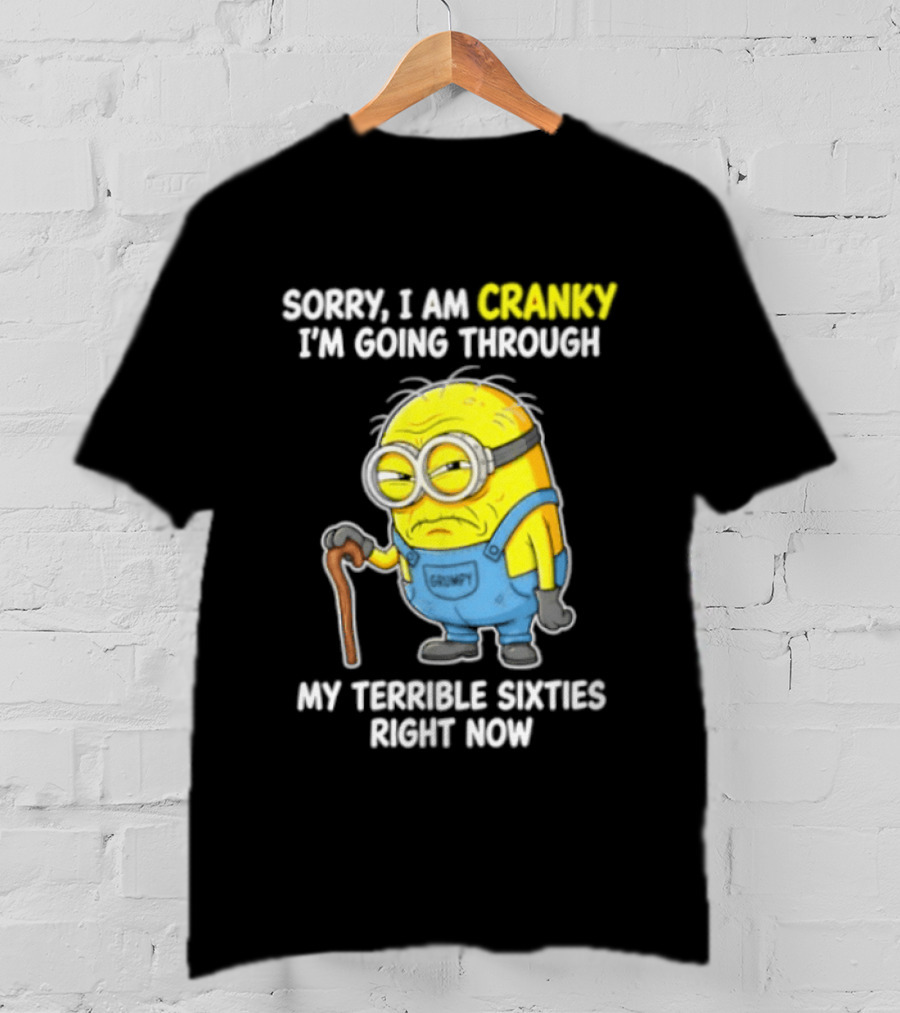 Minion Sorry I Am Cranky Going Through My Terrible Sixties Right Now T-Shirt