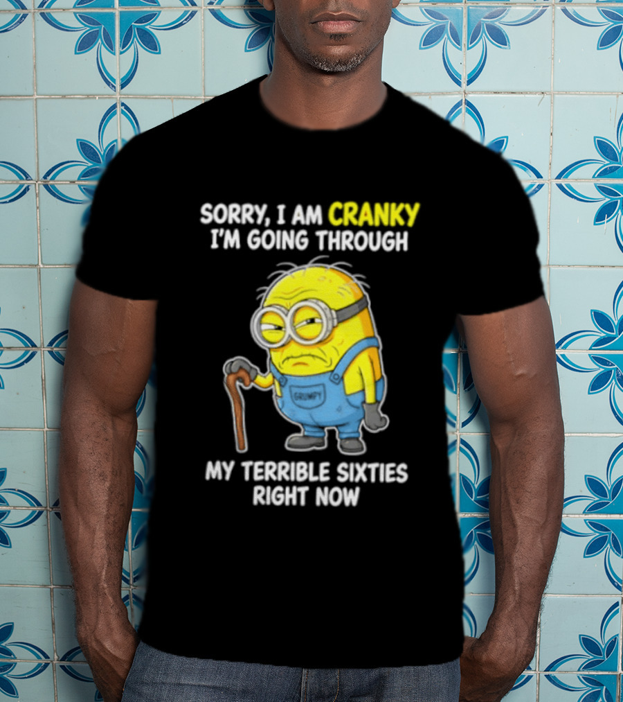 Minion Sorry I Am Cranky Going Through My Terrible Sixties Right Now T-Shirt
