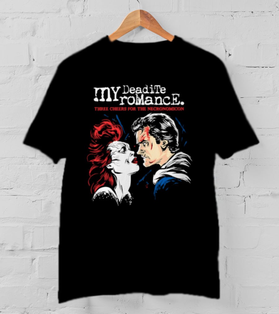 My Deadite Romance Three Cheers For The Necronomicon Horror Comic T-Shirt