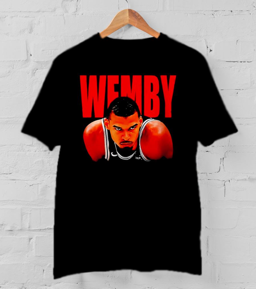 Wemby Victor Wembanyama San Antonio Spurs Bold Red Text Basketball T-Shirt