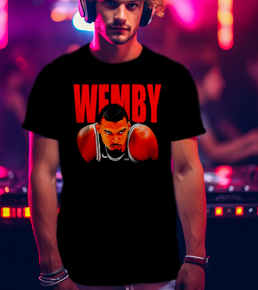 Wemby Victor Wembanyama San Antonio Spurs Bold Red Text Basketball T-Shirt