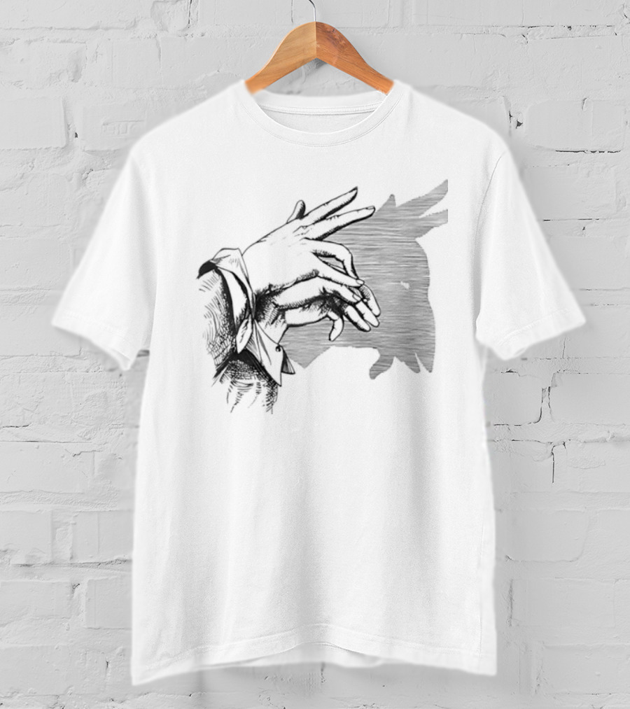 Goat Shadow Hand Puppet Optical Illusion T-Shirt