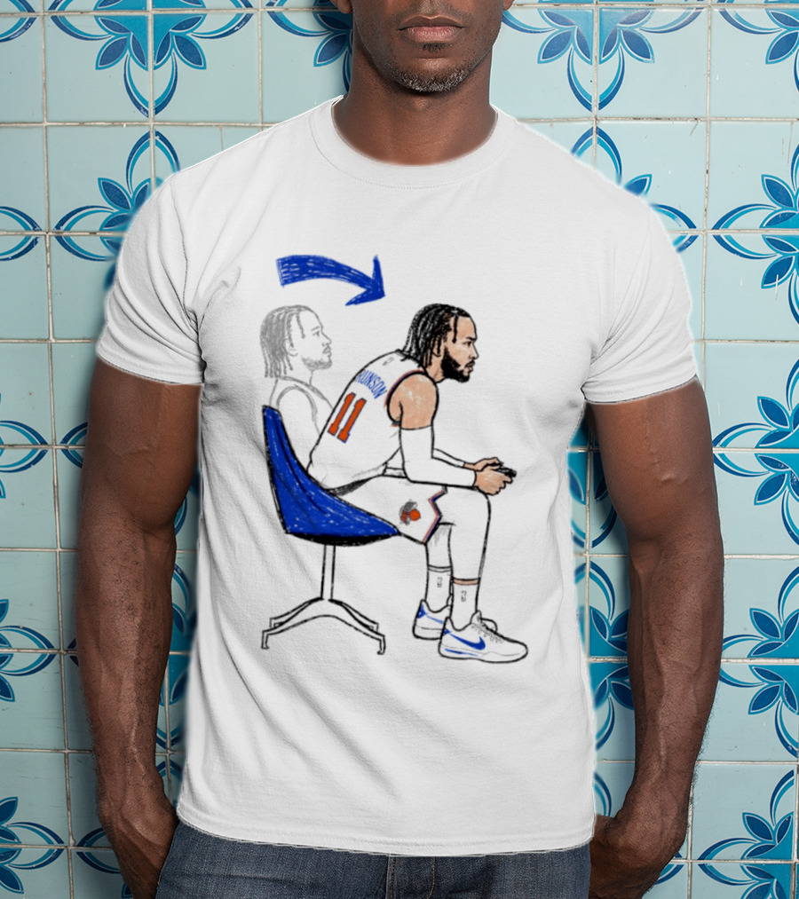New York Knicks Jalen Brunson Gamer Posture Sketch NBA Player 11 Basketball T-Shirt