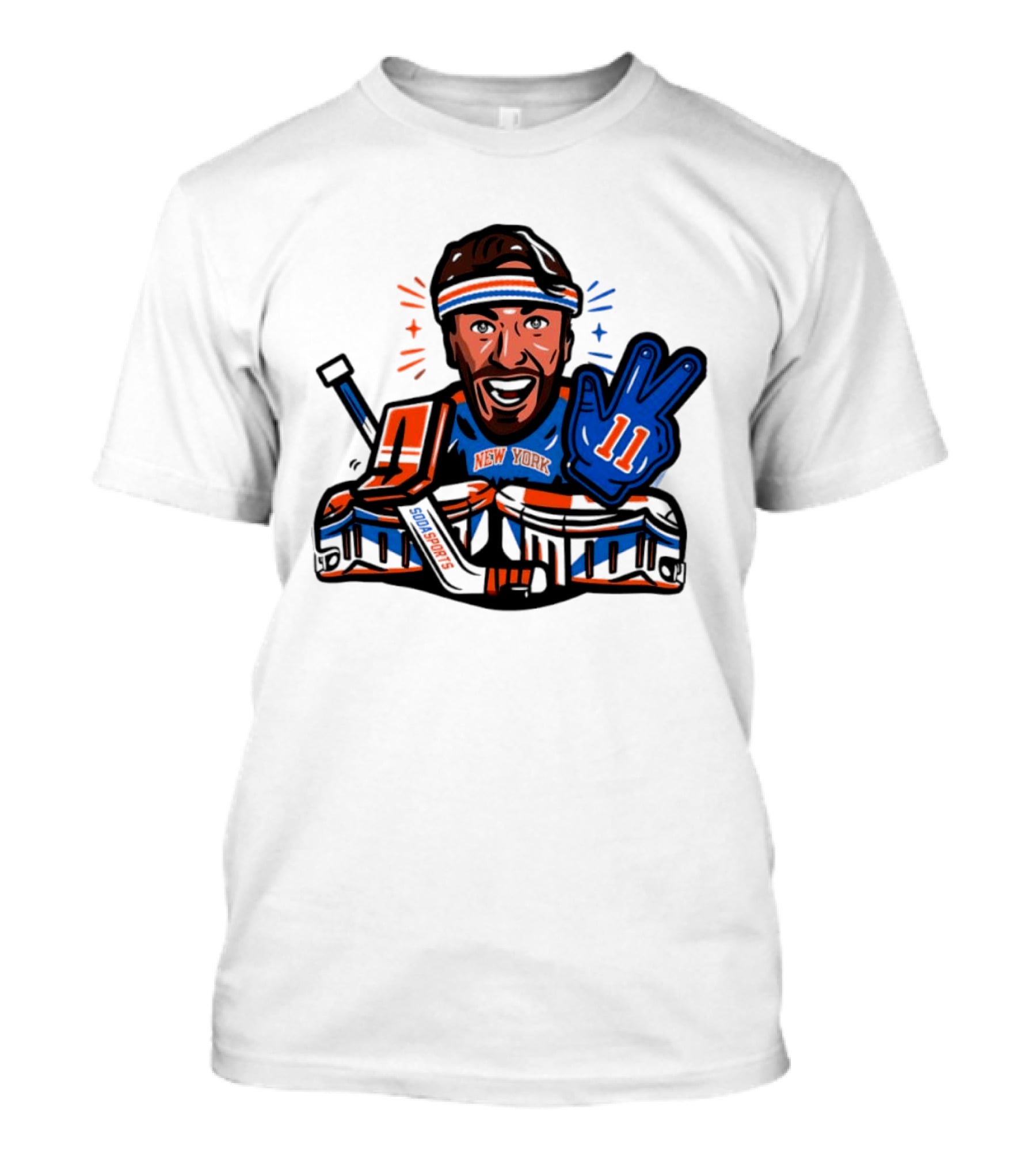 Mathew Barzal New York Islanders Hockey Illustration Player Number 13 Victory Gesture Sports Fan T-Shirt