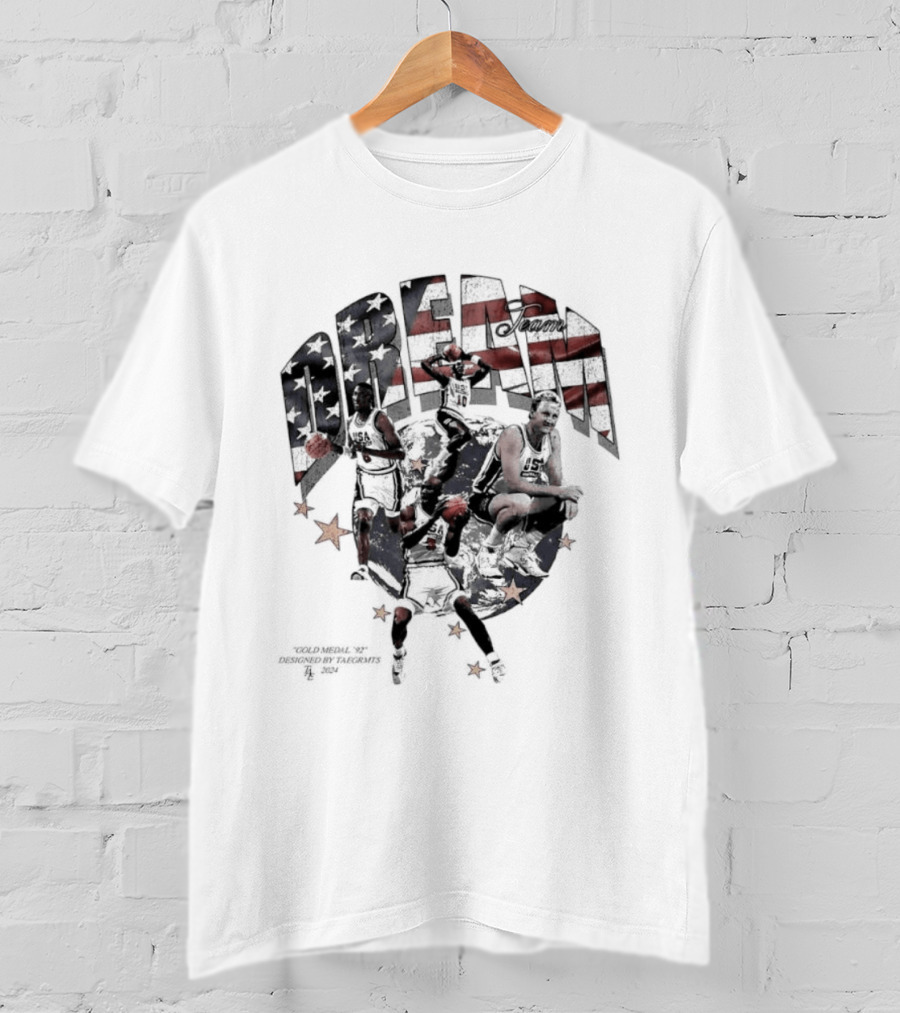 USA Basketball Dream Team 1992 Michael Jordan Scottie Pippen Clyde Drexler Larry Bird Stars And Stripes T-Shirt