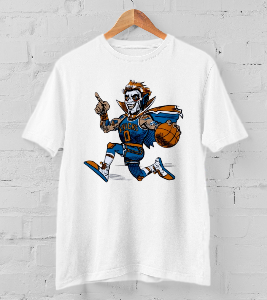 New York Knicks Dracula Vampire Basketball Comic T-Shirt