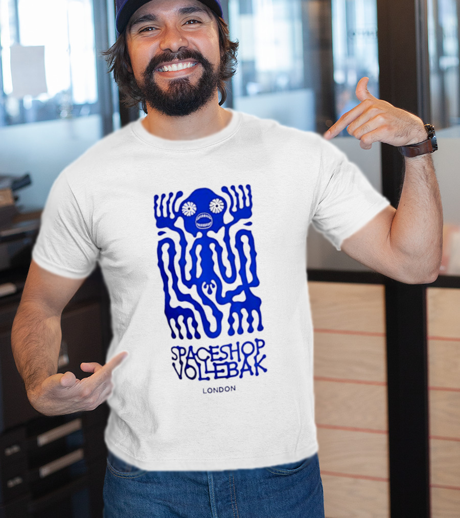 Spaceshop Vollebak London Psychedelic Blue Alien Figure T-Shirt