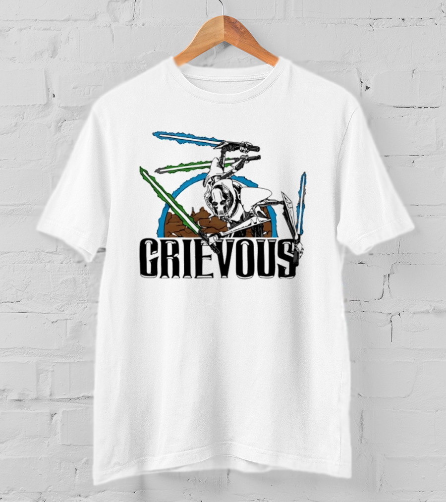 Star Wars General Grievous Iconic Lightsabers Battle Scene T-Shirt