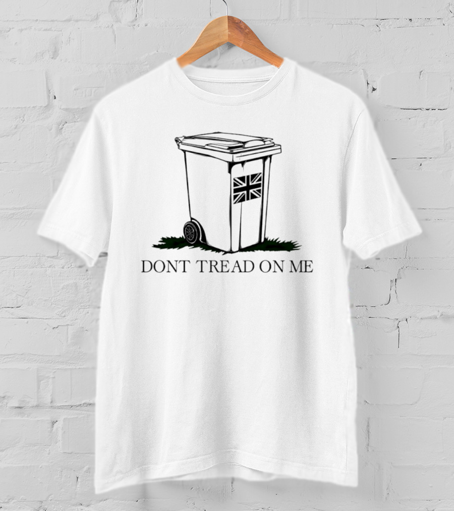 United Kingdom Flag Trash Can Don't Tread On Me T-Shirt