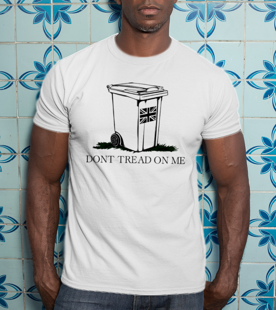 United Kingdom Flag Trash Can Don't Tread On Me T-Shirt