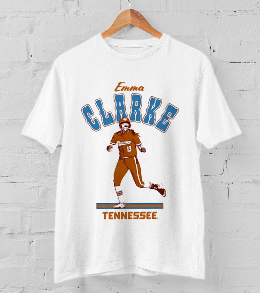 Tennessee Emma Clarke Running Pose Baseball Player T-Shirt