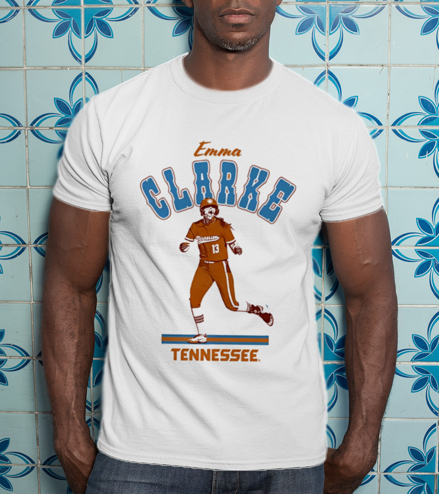 Tennessee Emma Clarke Running Pose Baseball Player T-Shirt