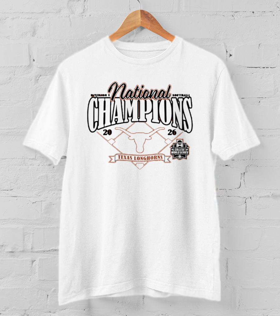 Texas Longhorns 2026 National Champions Softball Diamond T-Shirt