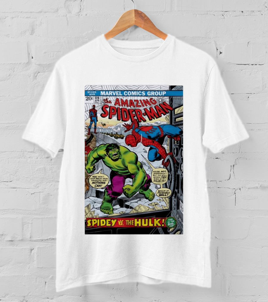 Marvel Comics Group The Amazing Spider Man 119 Spidey Vs The Hulk Comic Book Cover T-Shirt
