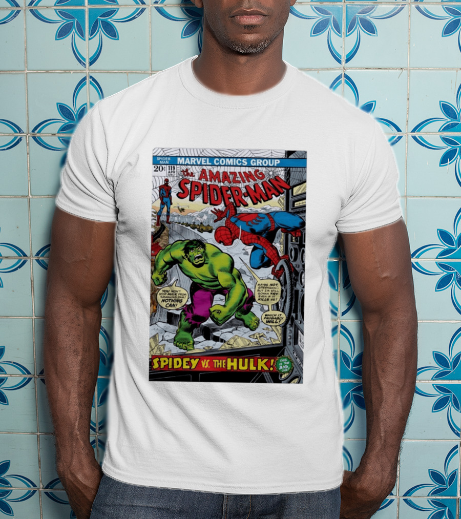 Marvel Comics Group The Amazing Spider Man 119 Spidey Vs The Hulk Comic Book Cover T-Shirt