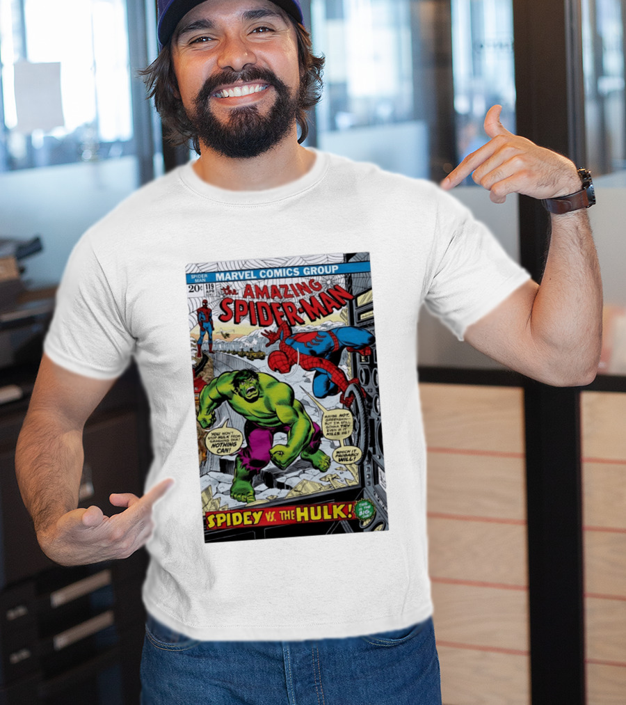 Marvel Comics Group The Amazing Spider Man 119 Spidey Vs The Hulk Comic Book Cover T-Shirt