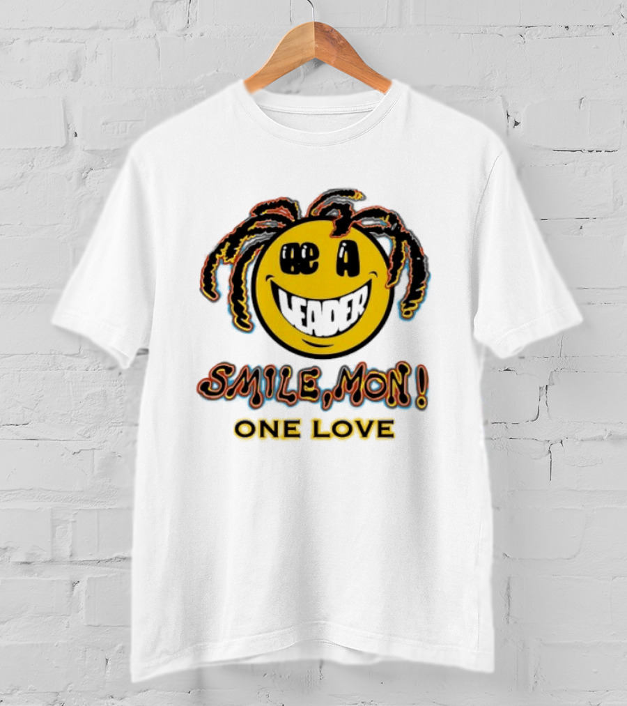 Be A Leader Smile Mon One Love Dreadlocks Emoji T-Shirt