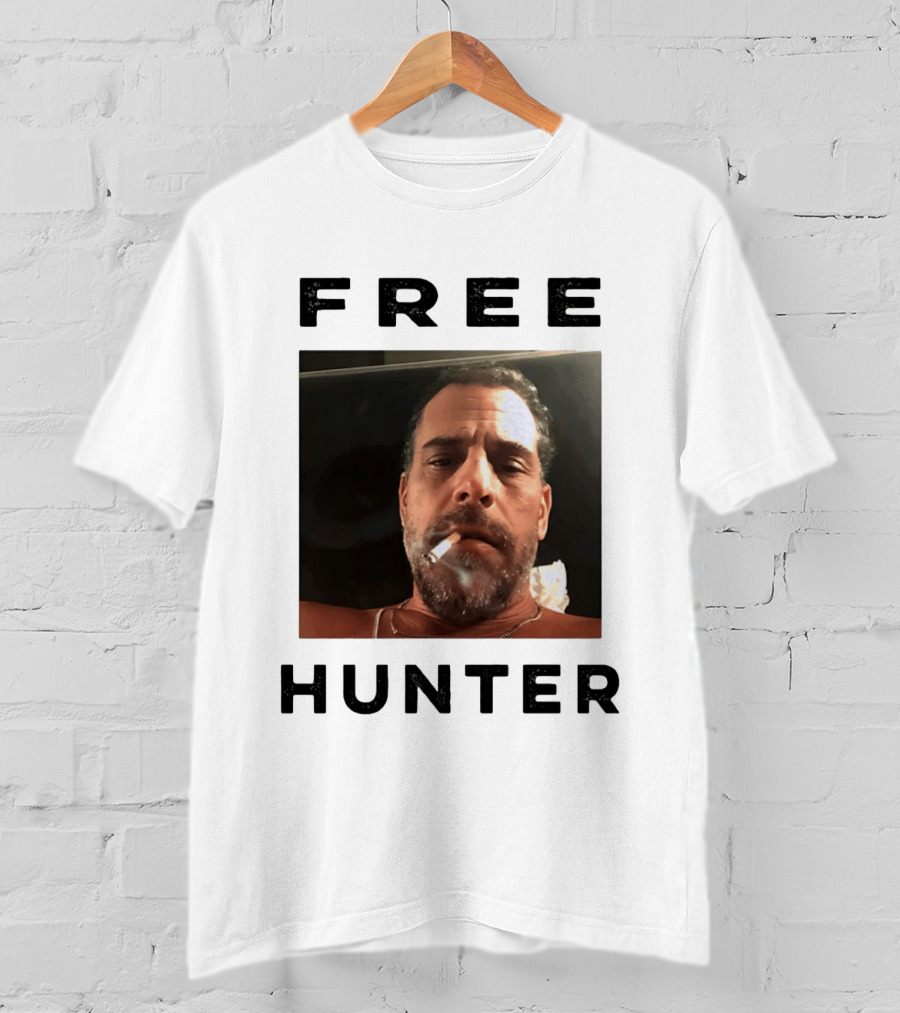 Hunter Biden Free Political Satire Shot Smoking T-Shirt
