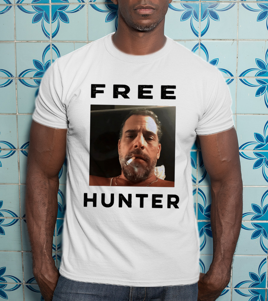 Hunter Biden Free Political Satire Shot Smoking T-Shirt