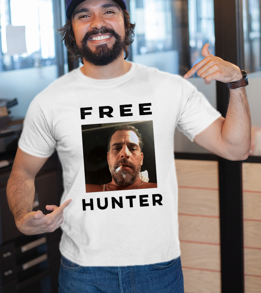 Hunter Biden Free Political Satire Shot Smoking T-Shirt