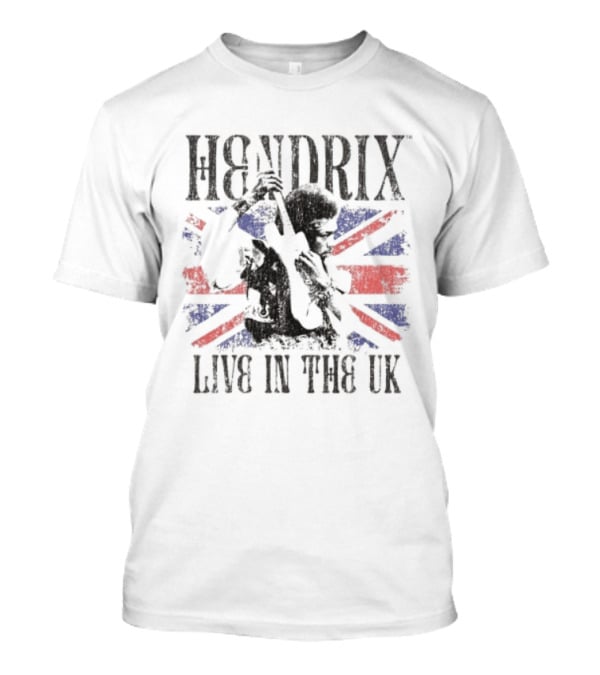 Hendrix Live In The UK Union Jack T-Shirt