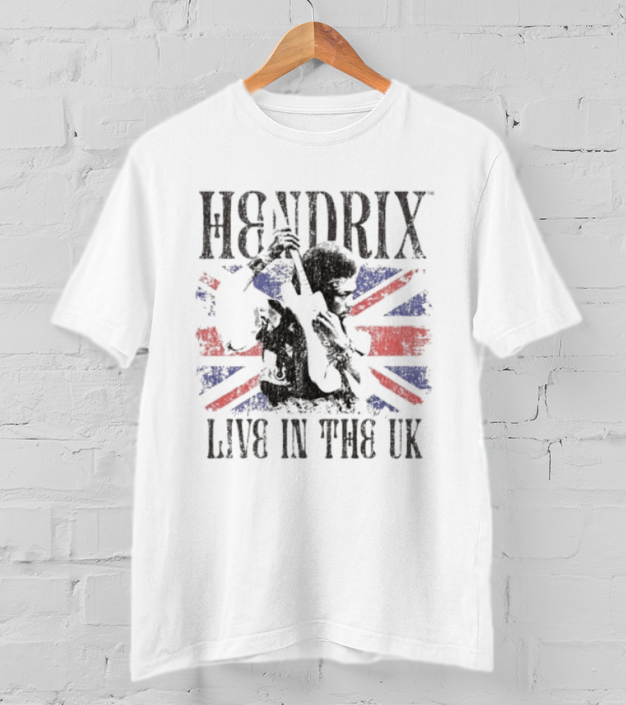 Hendrix Live In The UK Union Jack T-Shirt