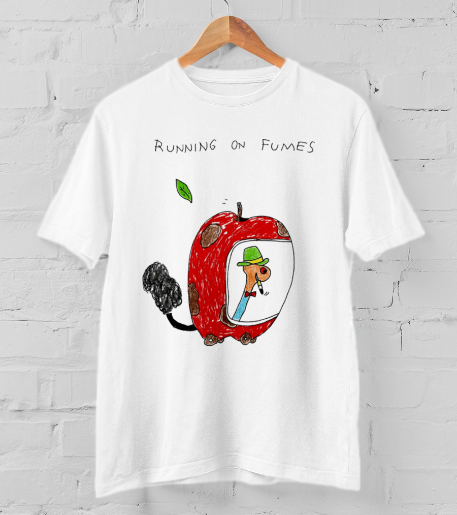 Running On Fumes Lowly Worm Apple Car T-Shirt