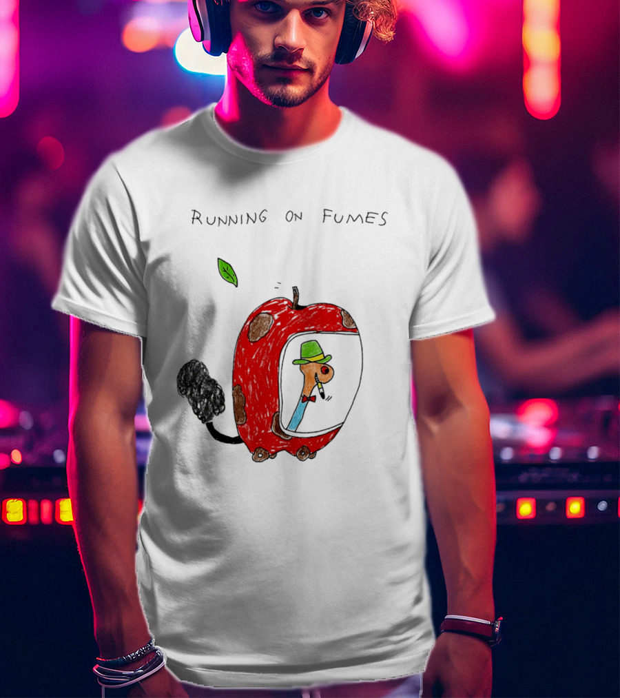 Running On Fumes Lowly Worm Apple Car T-Shirt