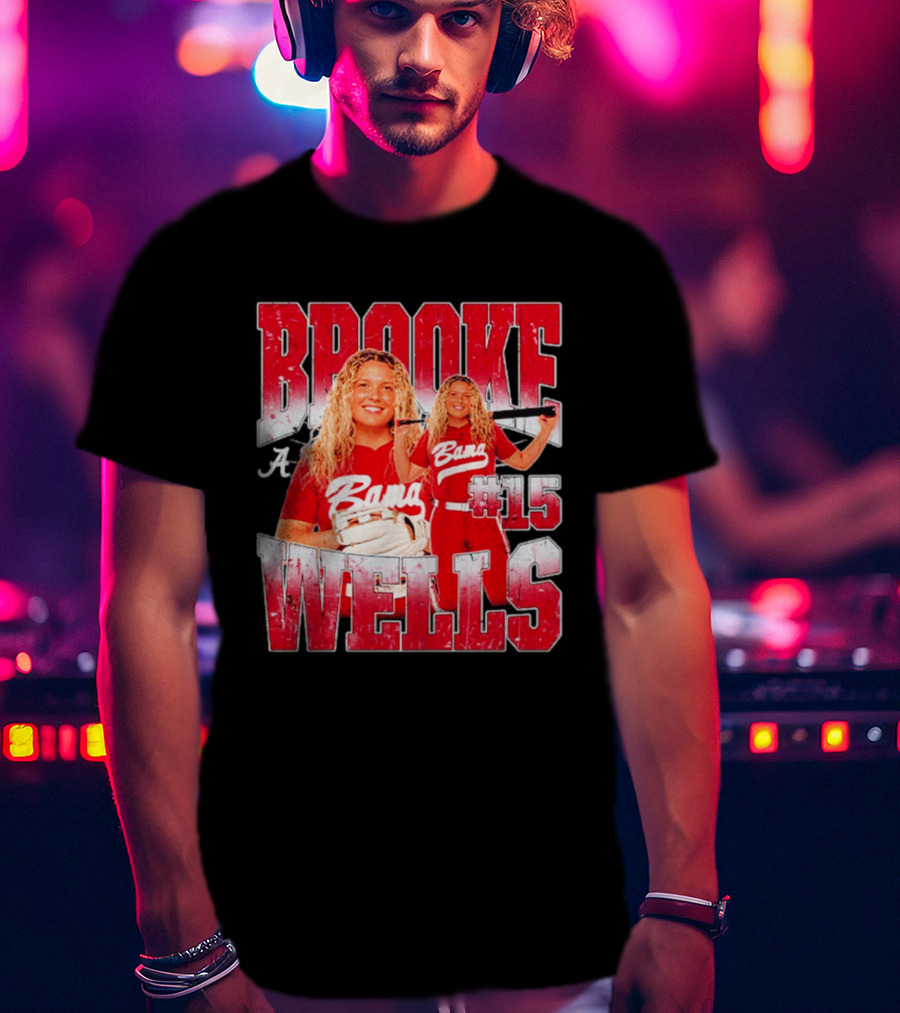 Brooke Wells Bama Softball #15 Player Collage Alabama T-Shirt