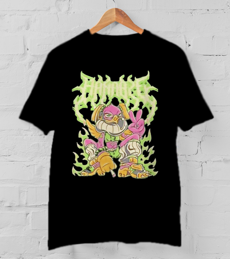 HAMMBRIK Chill Dog Flaming Peace Pose T-Shirt