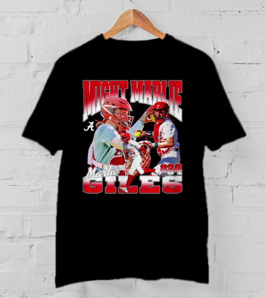 Might Marlie Giles #34 Alabama Softball Player Collage T-Shirt